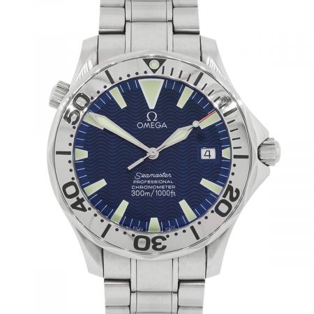 Omega 2255.80.00 Seamaster Blue Wave Dial Stainless Steel Watch