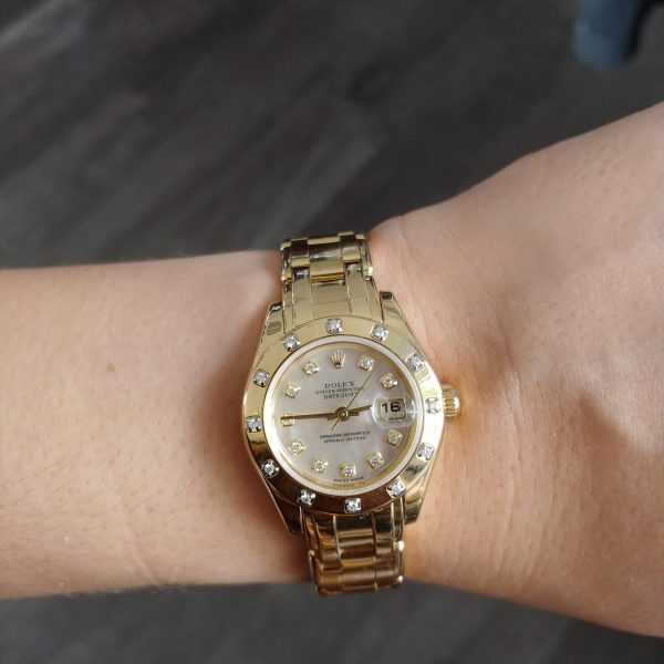 Rolex 80318 Pearlmaster Mother of Pearl Dial 18k Yellow Gold Watch