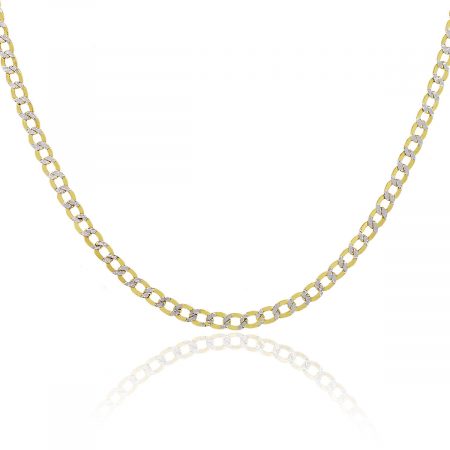 10k Yellow Gold Diamond Cut Textured Figaro Link Chain