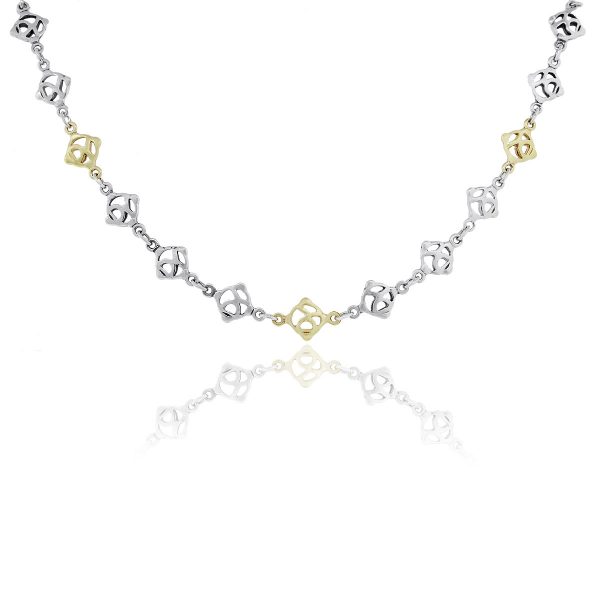 David Yurman 18k Yellow Gold & Sterling Silver Multi Tag Necklace