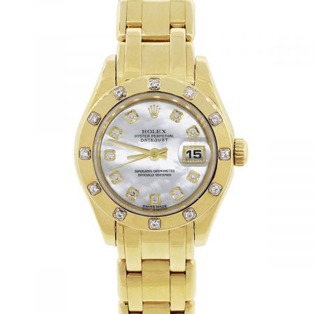 Rolex 80318 Pearlmaster Mother of Pearl Dial 18k Yellow Gold Watch