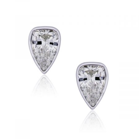 14k White Gold 0.60ctw Pear Shape Diamond Stud Earrings