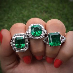 Emerald gemstone engagement rings Boca Raton