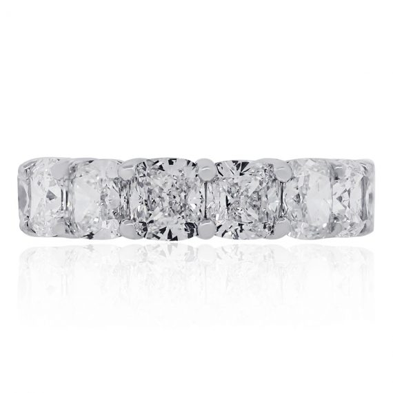 Platinum 11.18ctw Cushion Cut GIA Certified Diamond Eternity Band