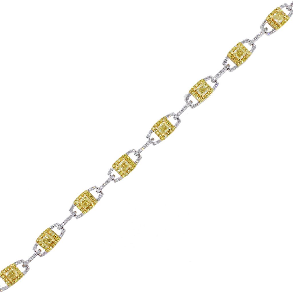 yellow and white diamond bracelet
