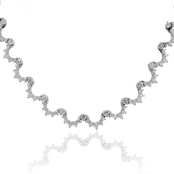 diamonds scallop necklace