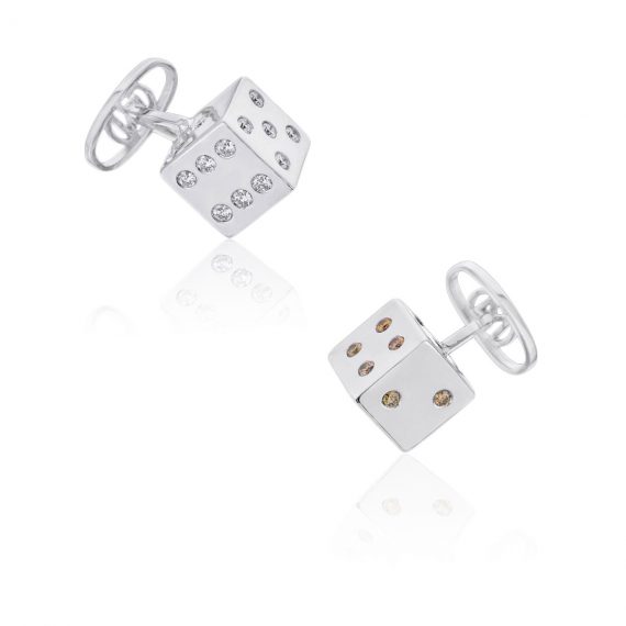 diamond dice cufflinks 