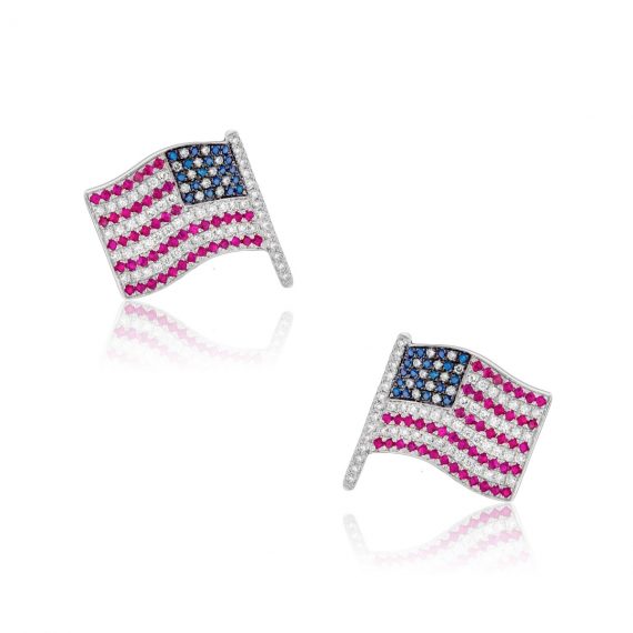 american flag diamond cufflinks 