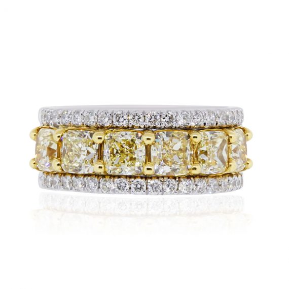 fancy yellow radiant cut diamond ring 