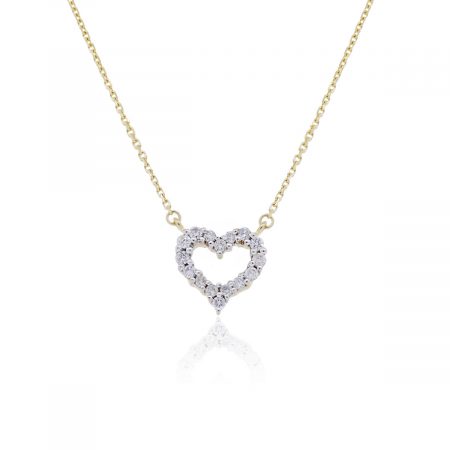 14k Yellow Gold 0.32ctw Diamond Heart On Necklace