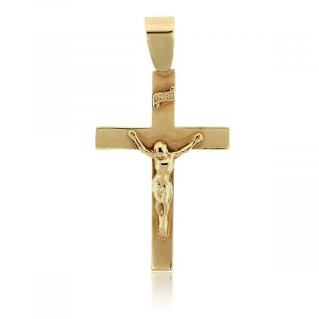 14k Yellow Gold Crucifix Cross Pendant
