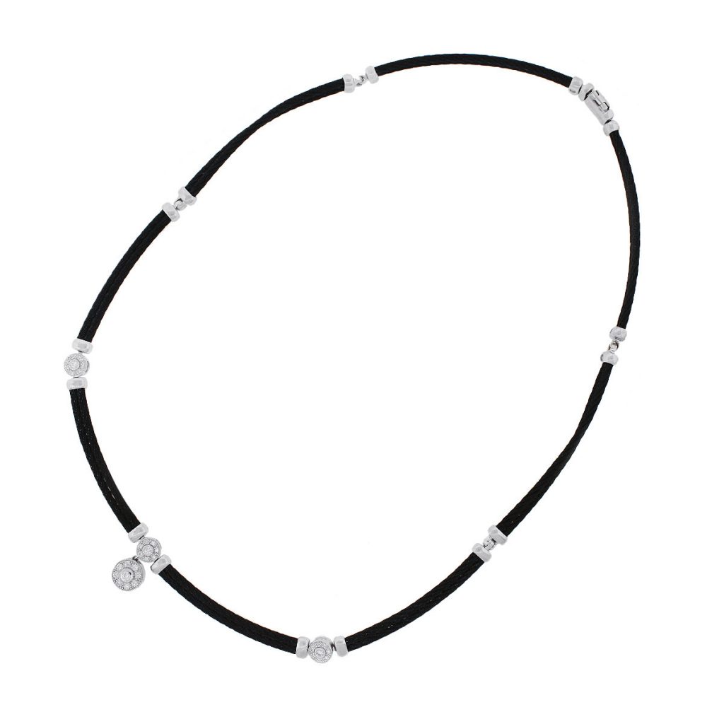 Philippe Charriol 0.40ctw Round Diamond Dark Cable Necklace
