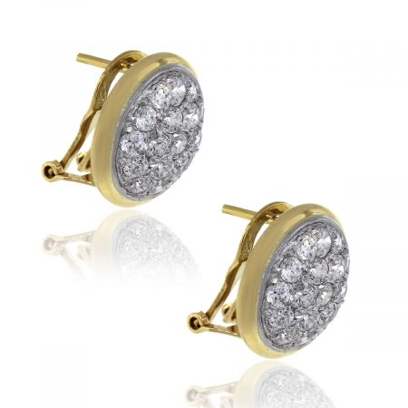 14k Yellow Gold 1.50ctw Round Diamond Cluster Style Earrings