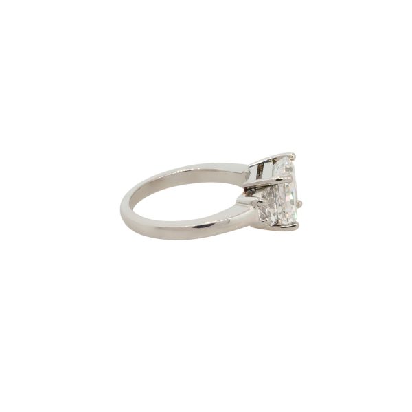 GIA Certified Platinum 4.05ctw Diamond & Half Moons Engagement Ring