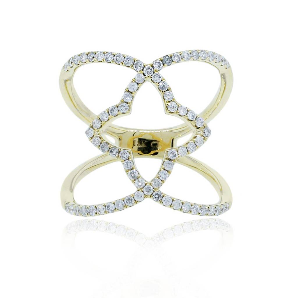 diamond thin clover ring 
