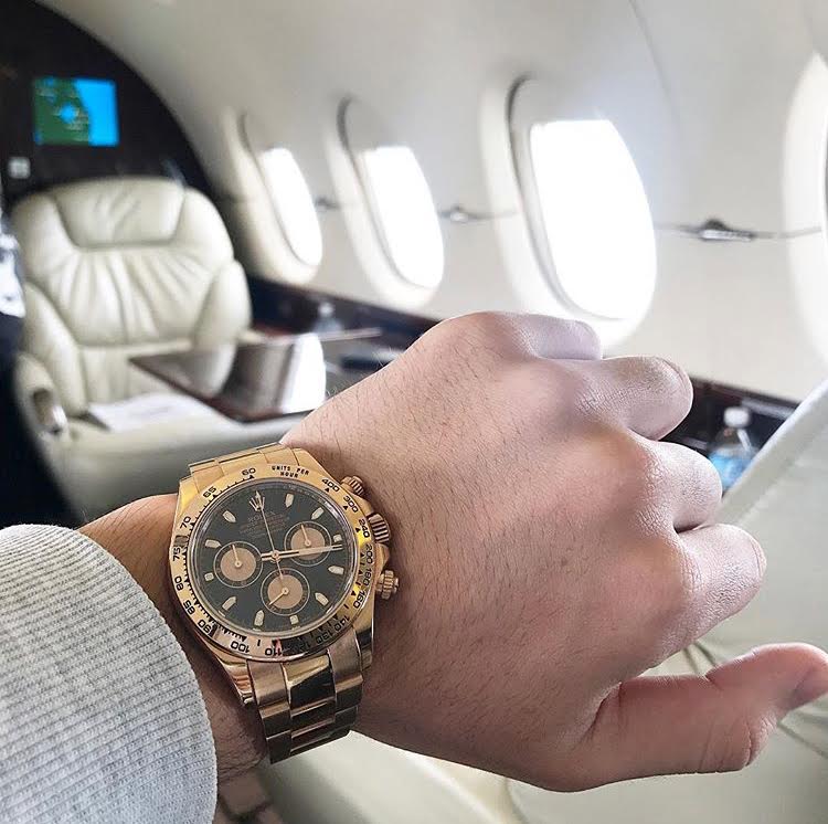 rose rolex daytona private jet