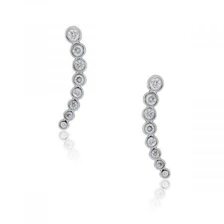 KC Designs 14k White Gold 0.45ctw Diamond Bubble Ear Climber Earrings