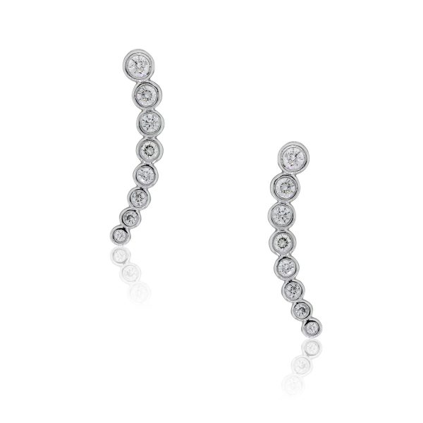 KC Designs 14k White Gold 0.45ctw Diamond Bubble Ear Climber Earrings