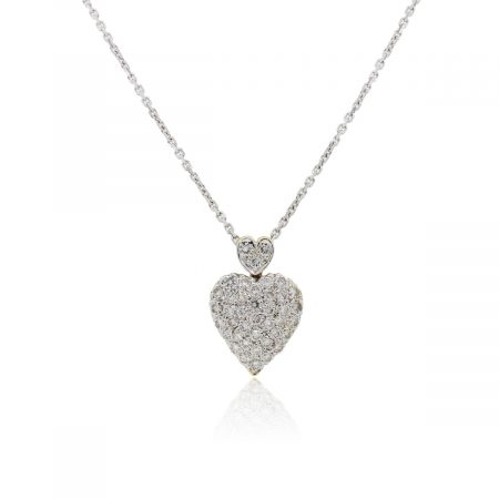 14k Two Tone Gold 0.40ctw Diamond Heart Pendant on Chain