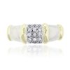 14k Two Tone 0.30ctw Diamond Pave Bamboo Style Ring