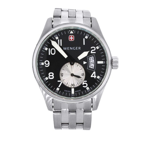 Wenger 7247X Stainless Steel Black Dial Mens Watch