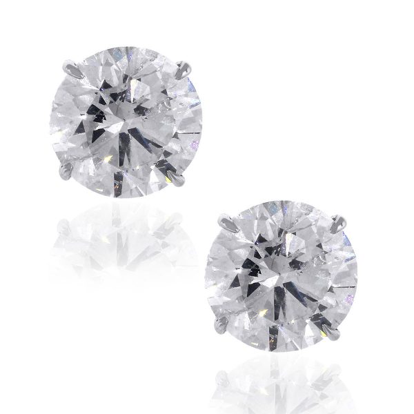 14k White Gold 15.17ctw Round Brilliant Diamond Stud Earrings