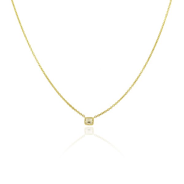 18k Yellow Gold 0.53ctw Fancy Yellow Radiant Diamond Necklace