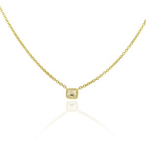 18k Yellow Gold 0.53ctw Fancy Yellow Radiant Diamond Necklace