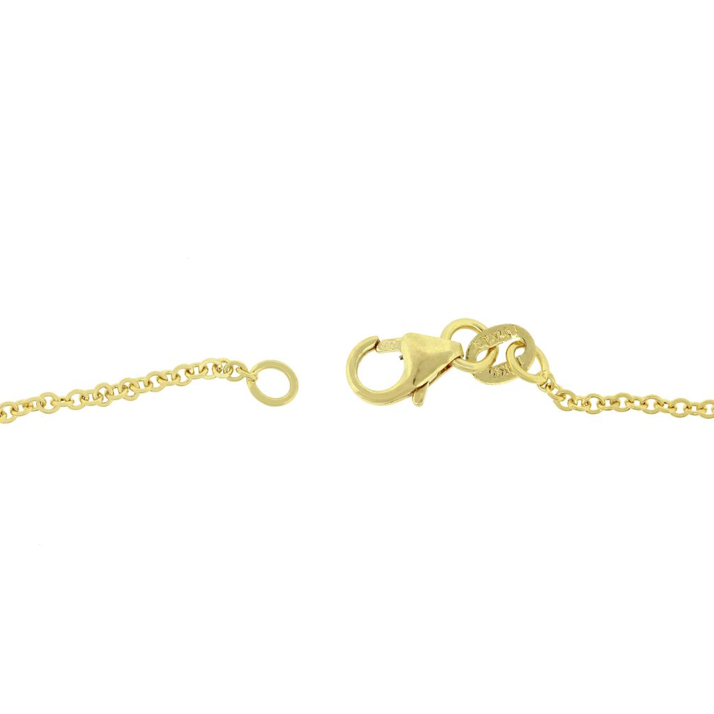 18k Yellow Gold 0.32ctw Emerald Cut Bezel Set Diamond Necklace
