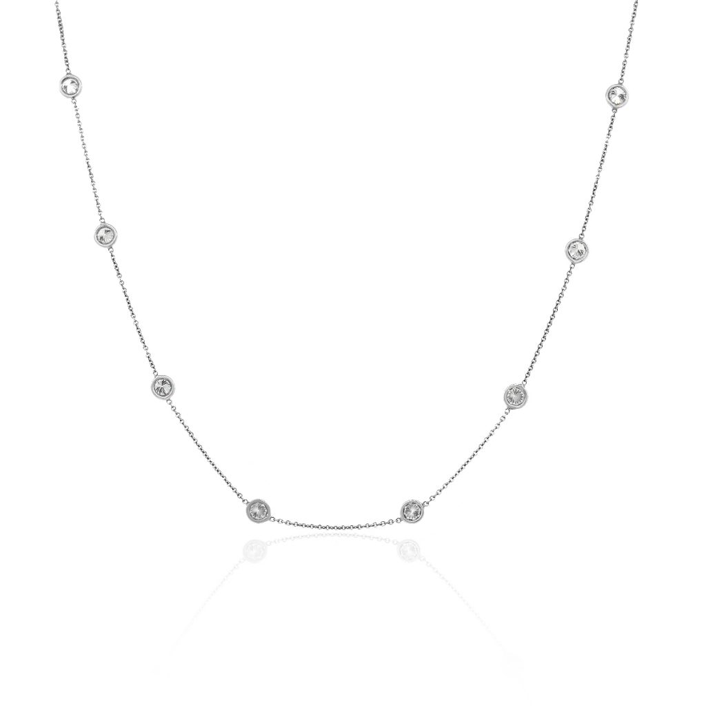 18k White Gold 4.60ctw Diamonds By The Yard Necklace