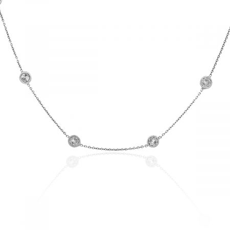 18k White Gold 4.60ctw Diamonds By The Yard Necklace