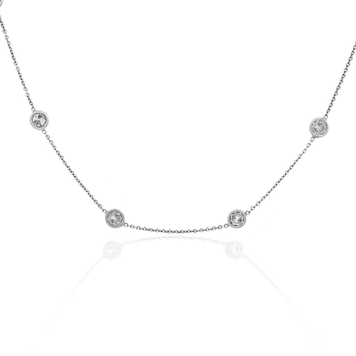 18k White Gold 4.60ctw Diamonds By The Yard Necklace