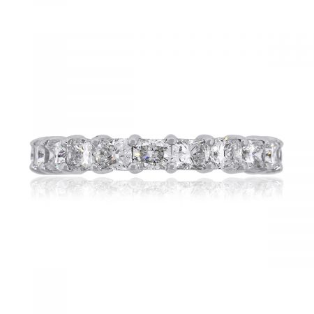 18k White Gold 2.92ctw Radiant Diamond Eternity Band
