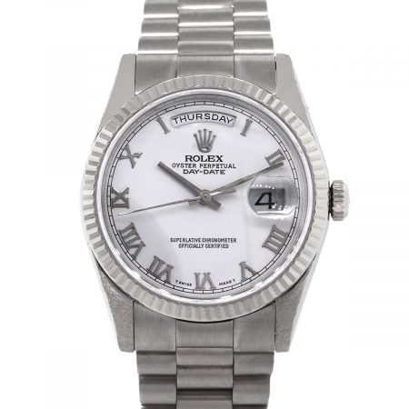 Rolex 118239 Day Date Stainless Steel White Dial Gents Watch