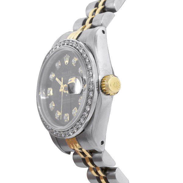 Rolex 6917 Datejust Two Tone Black Dial Ladies Watch