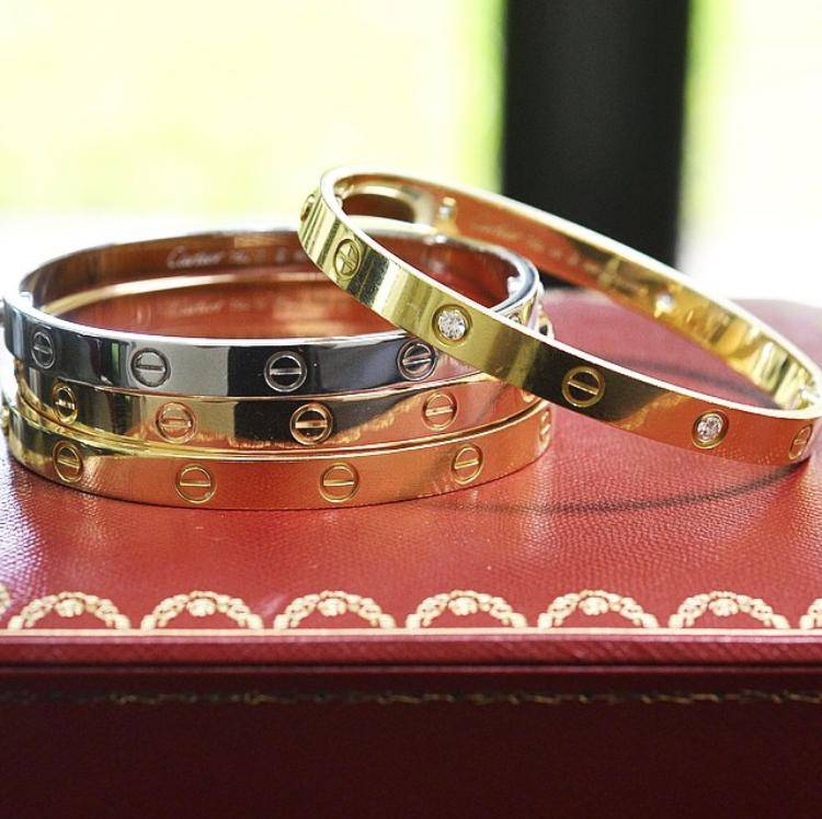 cartier love bracelets rose gold yellow gold white gold 