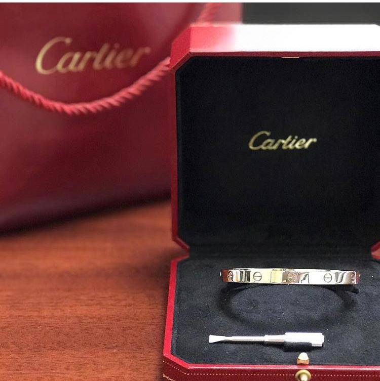 white godl cartier love bracelet