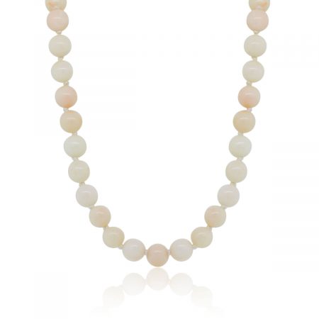 14k Yellow Gold 8mm Coral Bead Necklace