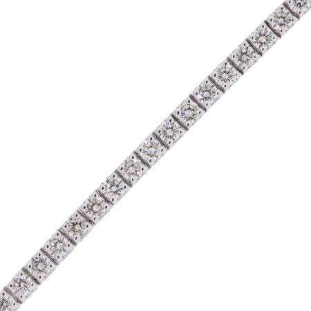 18k White Gold 4.75ctw Round Brilliant Diamond Tennis Bracelet