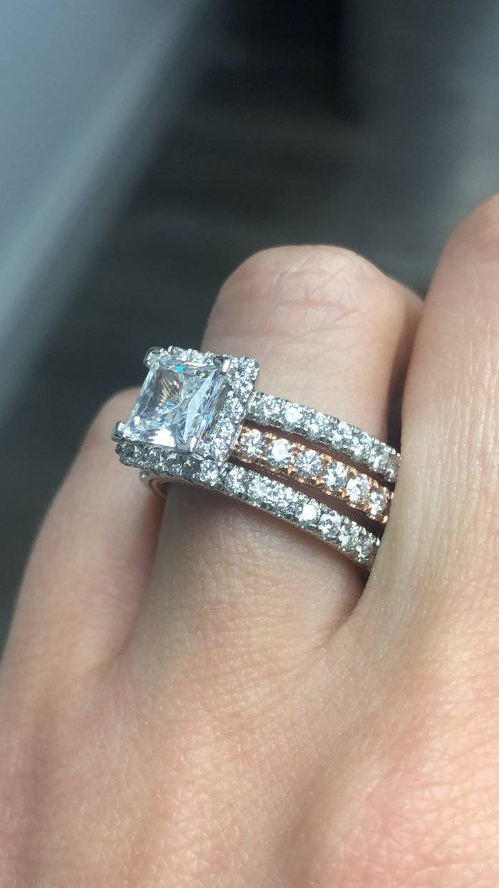 verragio tradition engagement ring and infinity wedding band set 