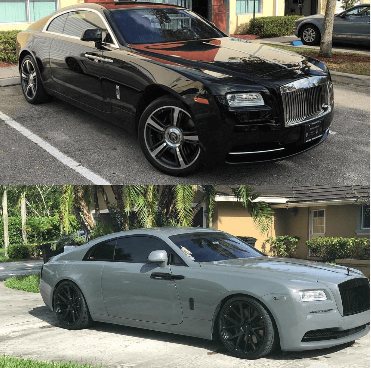 Rolls Royce wraith before and after wrap