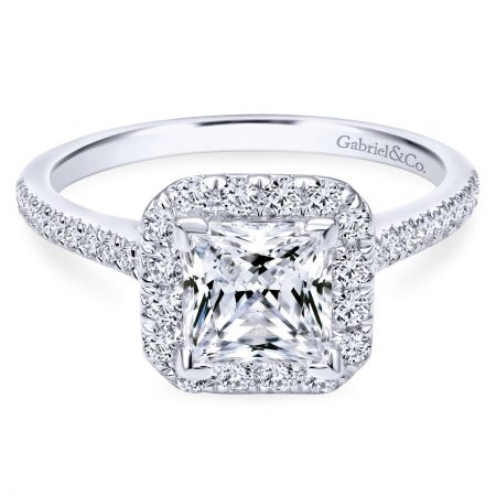 Gabriel & Co. 14k White Gold 0.37ctw Diamond Halo Engagement Ring
