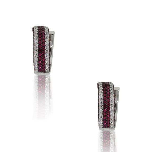 18k White Gold 1.85ct Round Diamond Large Huggie Earrings