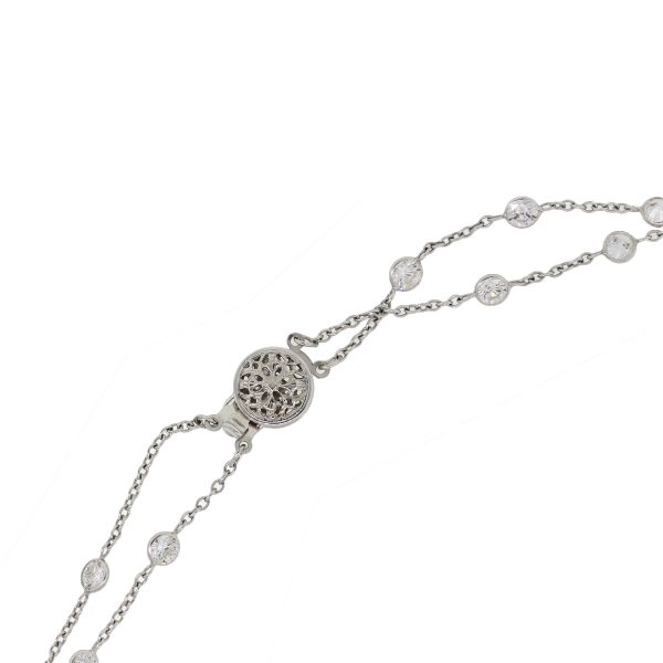 18k White Gold 36ctw Diamonds By The Yard Pendant Necklace