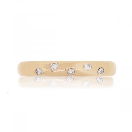 10k Rose Gold 0.10ctw Diamond Sprinkle Stackable Band