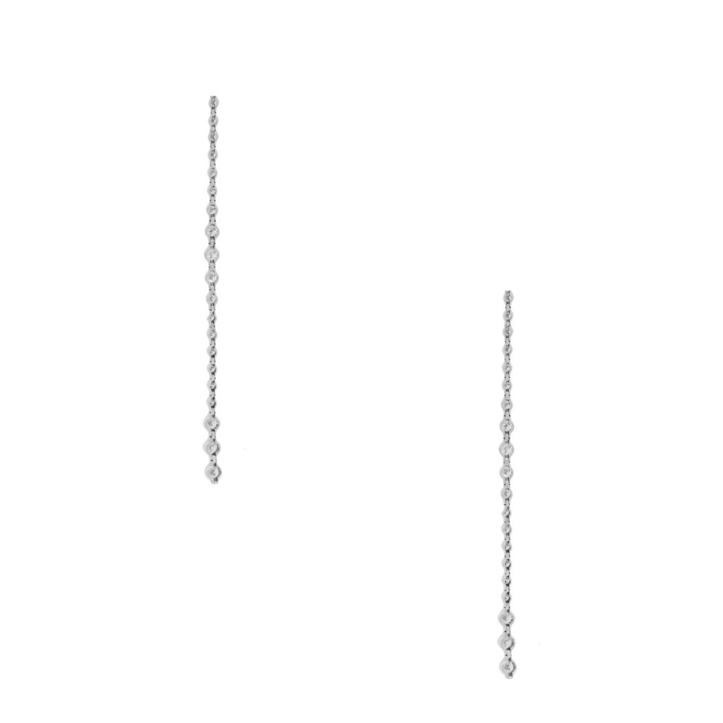 14k White Gold 5.15ctw Diamond Long Dangle Earrings