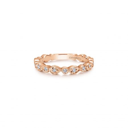 Gabriel & Co. 14k Rose Gold 0.18ctw Diamond Stackable Ladies Ring