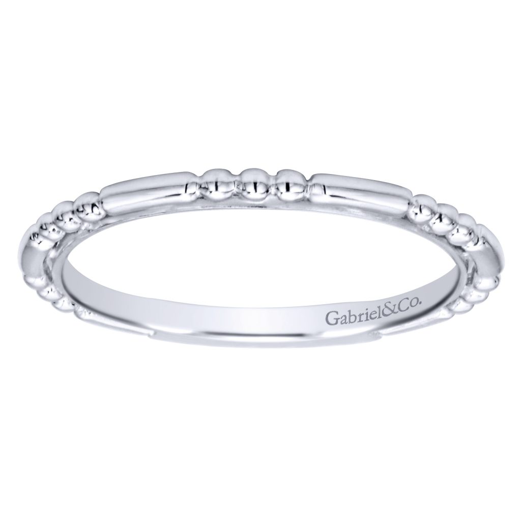 Gabriel & Co. 14k White Gold Stackable Ladies Ring