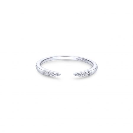 Gabriel & Co. 14k White Gold 0.05ctw Diamond Stackable Ladies Ring