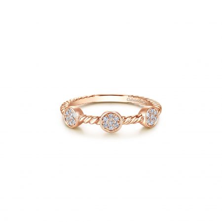Gabriel & Co. 14k Rose Gold 0.10ctw Diamond Stackable Ladies Ring